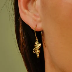 Tomfoolery Gold Pebble Balance Drop Earrings Sale