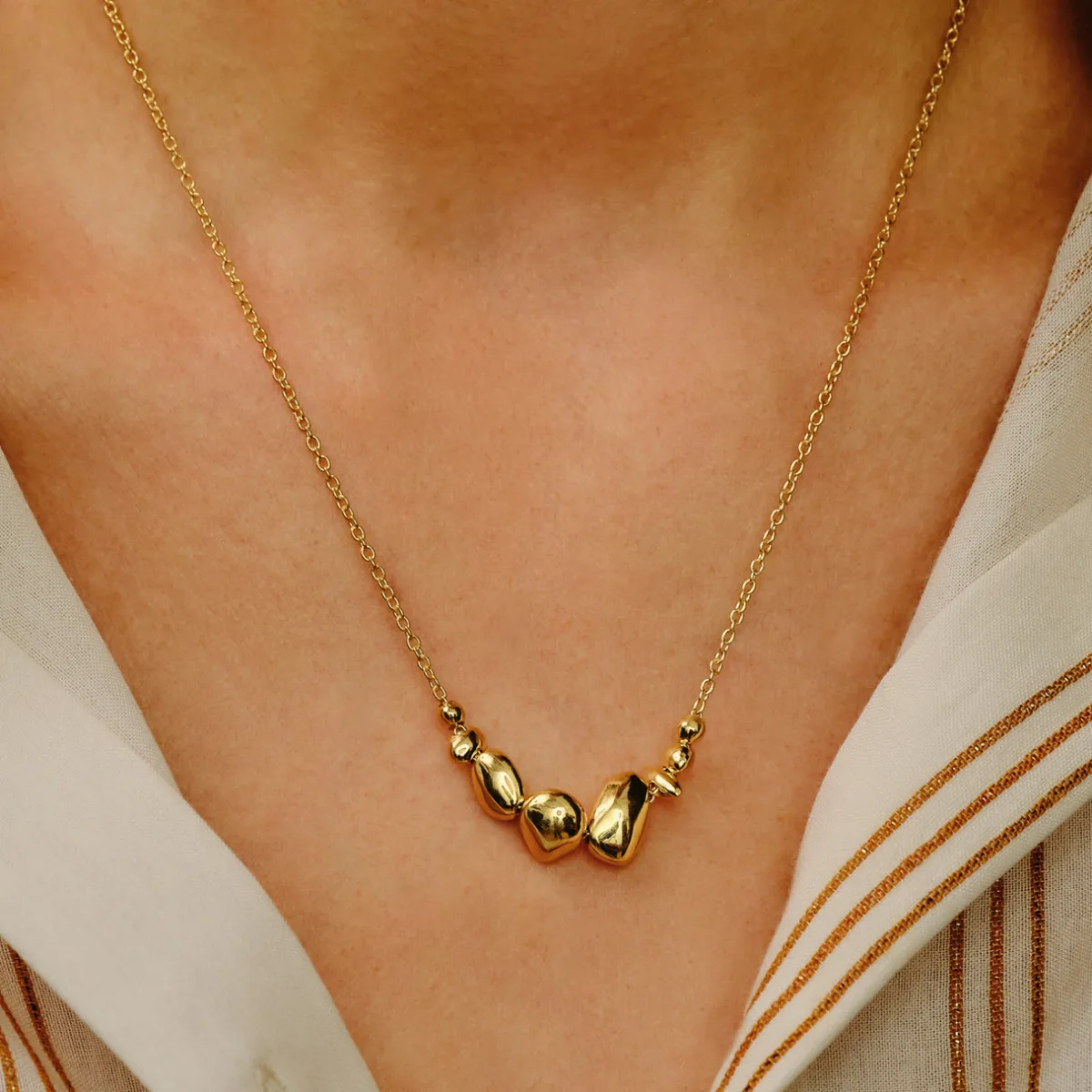 Tomfoolery Gold Pebble Balance Necklace Clearance