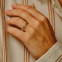 Tomfoolery Gold Pebble Balance Ring Discount
