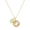Tomfoolery Gold Pebble Duo Gemstone Pendant Clearance