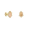 Tomfoolery Gold Pebble Oval Rutilated Quartz Studs Online
