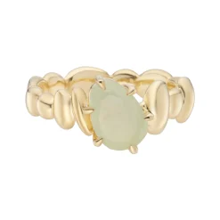 Tomfoolery Gold Pebble Prehnite Balance Ring Sale