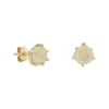 Tomfoolery Gold Pebble Round Prehnite Studs Outlet