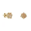 Tomfoolery Gold Pebble Round Rutilated Quartz Studs Clearance