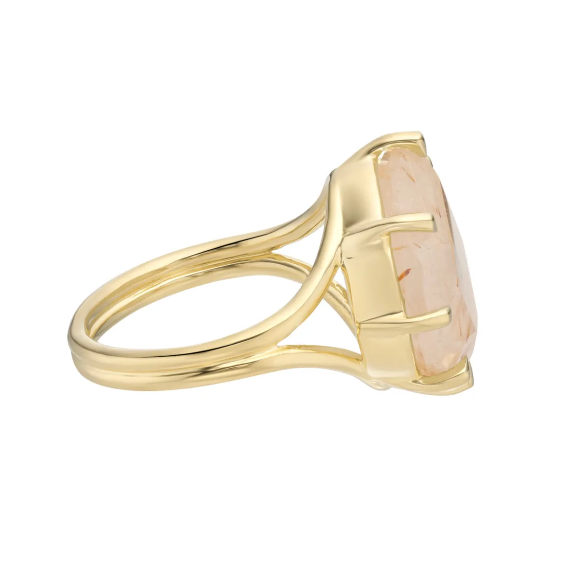 Tomfoolery Gold Pebble Rutilated Quartz Ring Sale