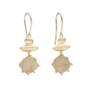 Tomfoolery Gold Pebble Rutilated Quartz Balance Drop Earrings Clearance