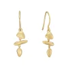 Tomfoolery Gold Pebble Trio Drop Earrings Hot