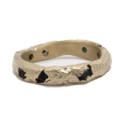 Tomfoolery Gold Peti Black Sapphire Scatter Band Outlet