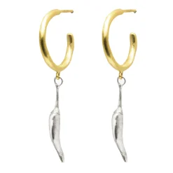 Tomfoolery Gold Plated & Silver Guindilla Hoop Earrings New