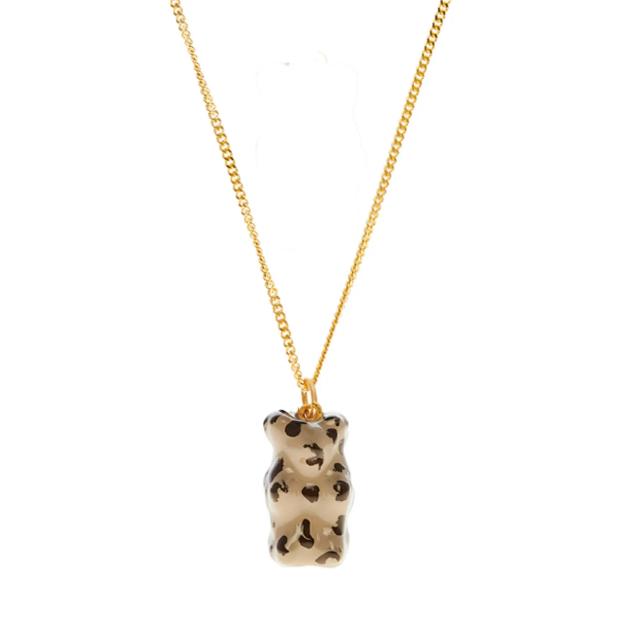 Tomfoolery Gold Plated Mini Leopard Gummy Bear Pendant Sale
