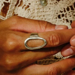 Tomfoolery Gold Plated Oval Ring Hot