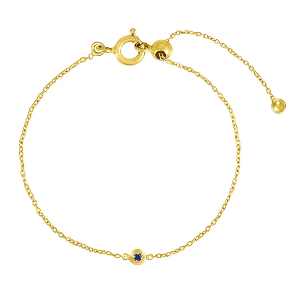 Tomfoolery Gold Plated Petite Circle Gem Bracelet Fashion