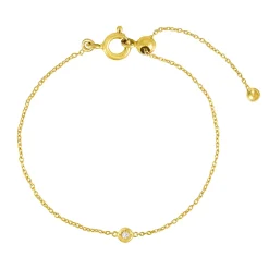 Tomfoolery Gold Plated Petite Circle Gem Bracelet Fashion