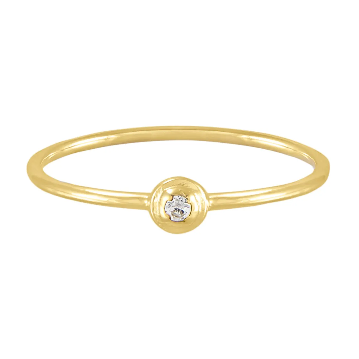 Tomfoolery Gold Plated Petite Round Stacking Gem Ring Online