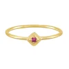 Tomfoolery Gold Plated Petite Square Stacking Gem Ring Clearance