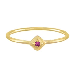 Tomfoolery Gold Plated Petite Square Stacking Gem Ring Clearance
