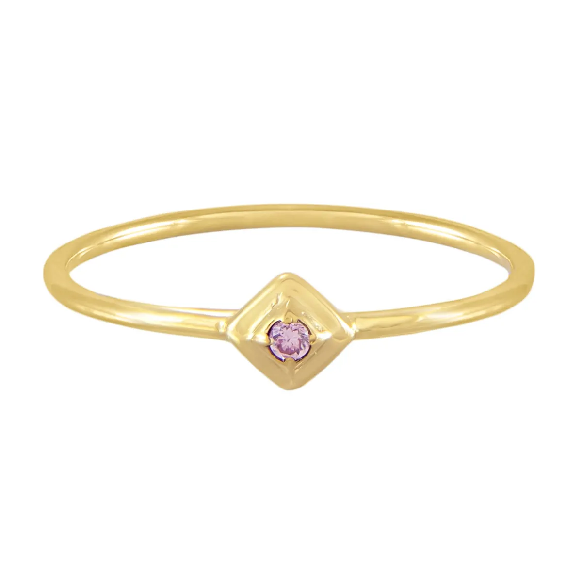 Tomfoolery Gold Plated Petite Square Stacking Gem Ring Clearance