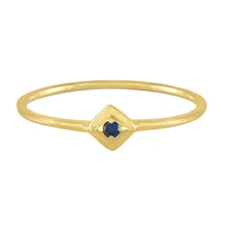 Tomfoolery Gold Plated Petite Square Stacking Gem Ring Clearance
