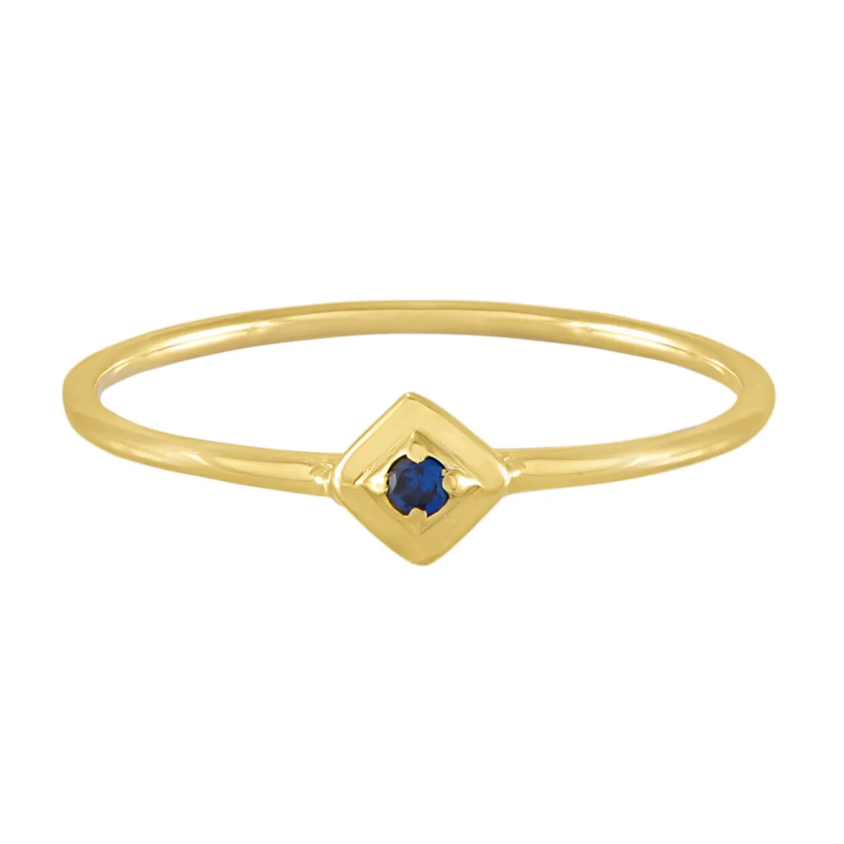 Tomfoolery Gold Plated Petite Square Stacking Gem Ring Clearance