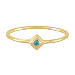 Tomfoolery Gold Plated Petite Square Stacking Gem Ring Clearance