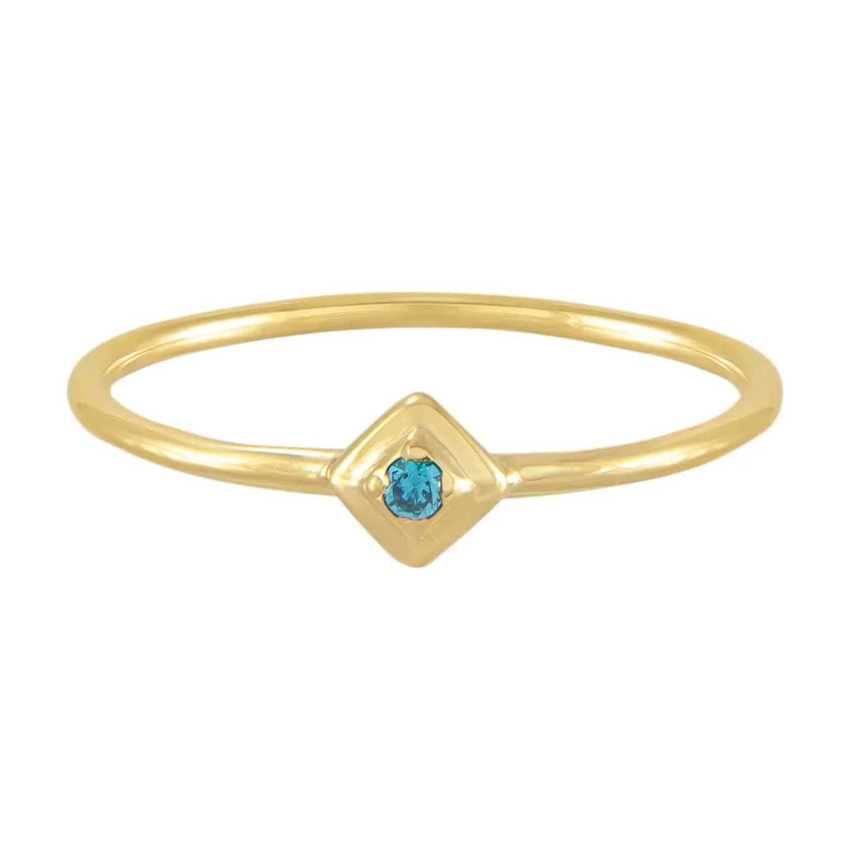 Tomfoolery Gold Plated Petite Square Stacking Gem Ring Clearance