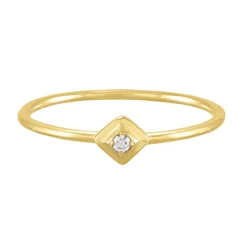 Tomfoolery Gold Plated Petite Square Stacking Gem Ring Clearance