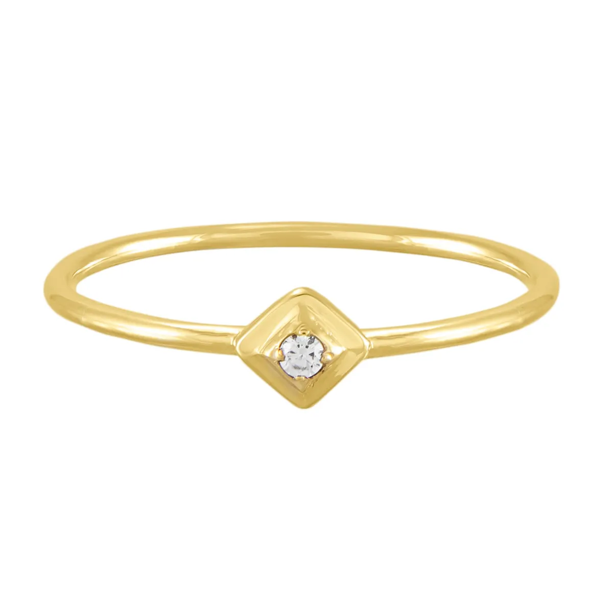 Tomfoolery Gold Plated Petite Square Stacking Gem Ring Clearance