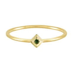 Tomfoolery Gold Plated Petite Square Stacking Gem Ring Clearance