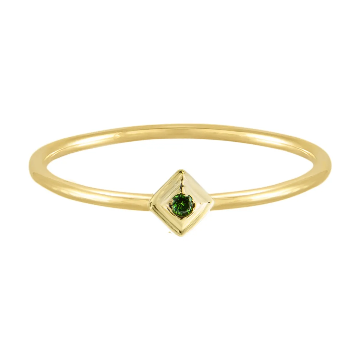 Tomfoolery Gold Plated Petite Square Stacking Gem Ring Clearance