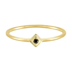 Tomfoolery Gold Plated Petite Square Stacking Gem Ring Clearance