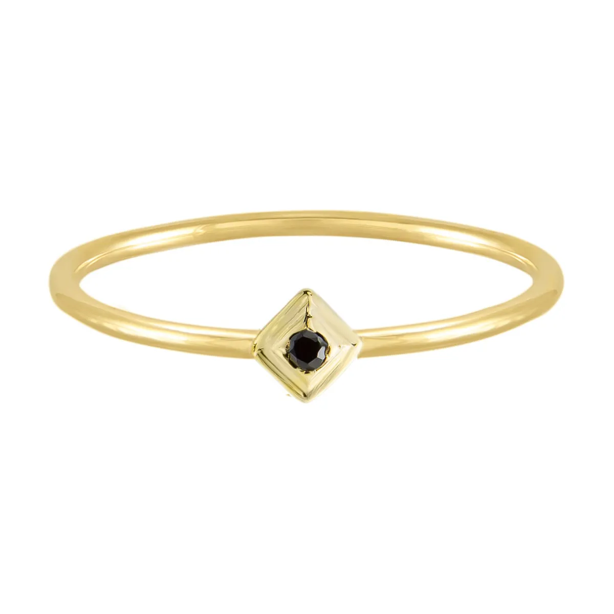 Tomfoolery Gold Plated Petite Square Stacking Gem Ring Clearance