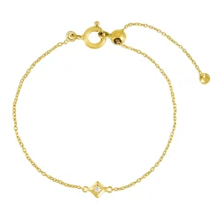 Tomfoolery Gold Plated Petite Square Gem Bracelet Online