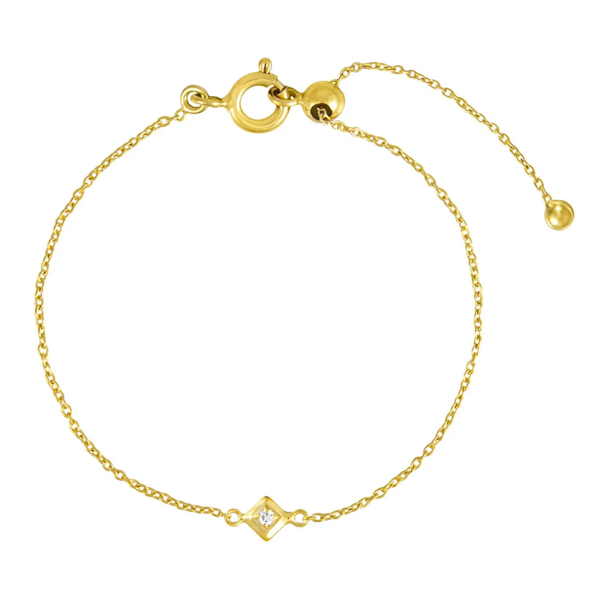 Tomfoolery Gold Plated Petite Square Gem Bracelet Online