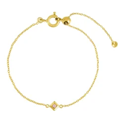 Tomfoolery Gold Plated Petite Square Gem Bracelet Online