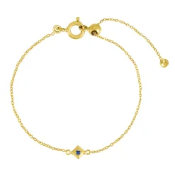Tomfoolery Gold Plated Petite Square Gem Bracelet Online