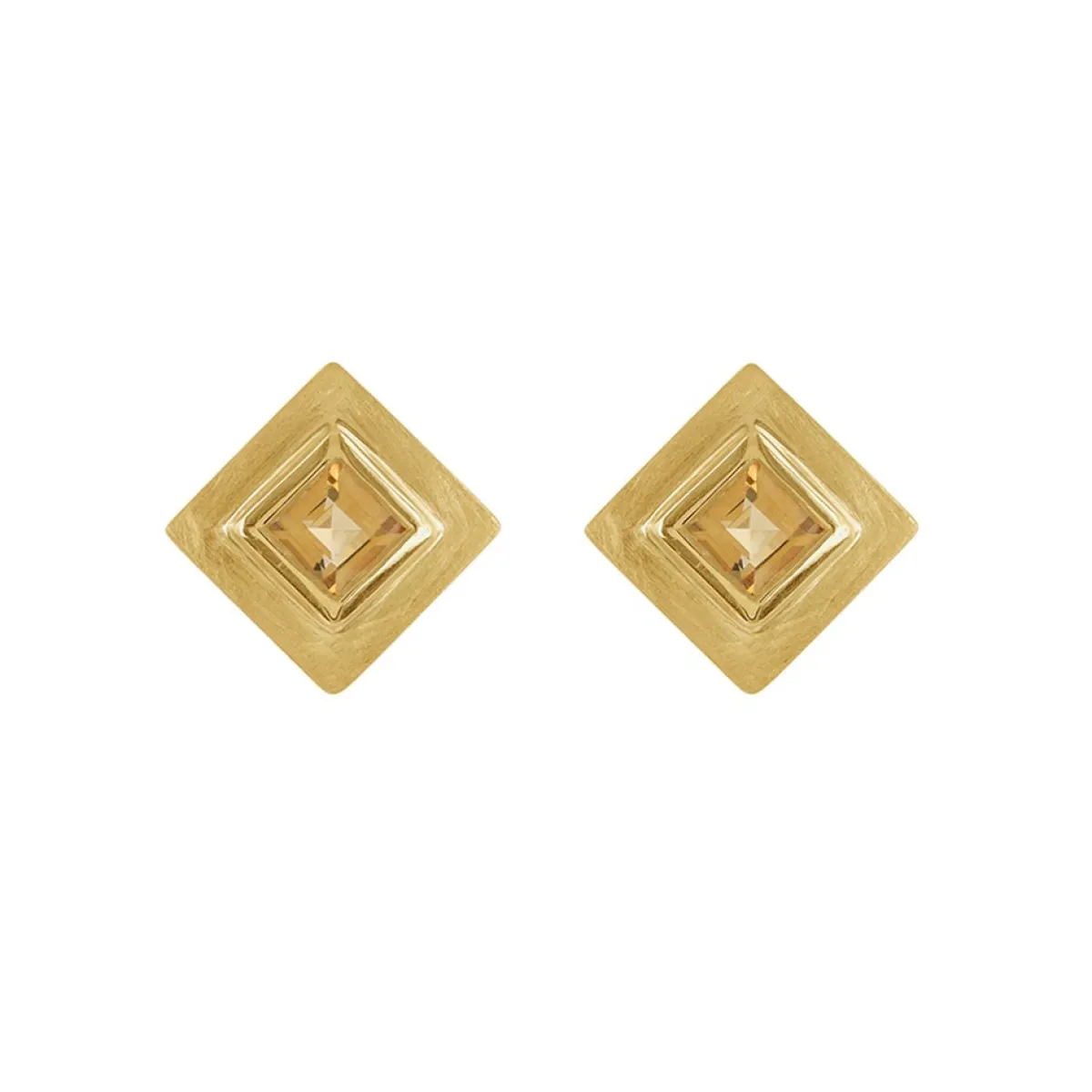 Tomfoolery Gold Plated Princess Cut Gemstone Studs Sale