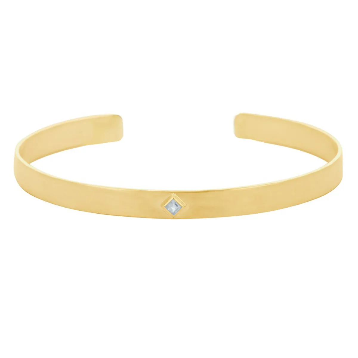 Tomfoolery Gold Plated Princess Cut Gemstone Cuff Discount