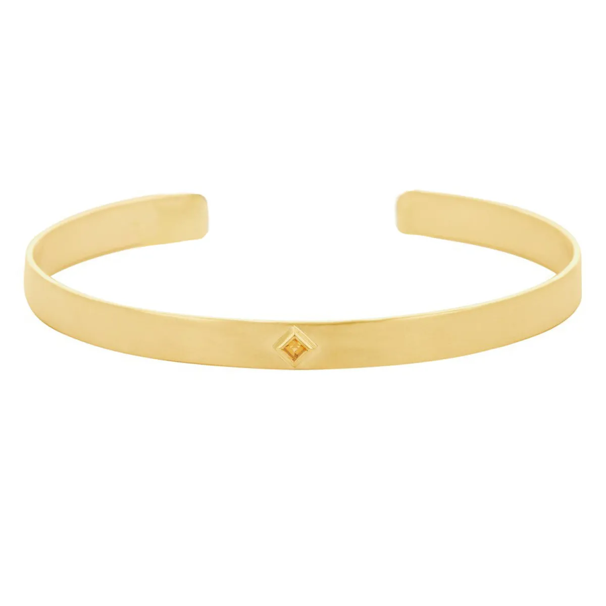 Tomfoolery Gold Plated Princess Cut Gemstone Cuff Discount