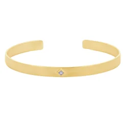 Tomfoolery Gold Plated Princess Cut Gemstone Cuff Discount