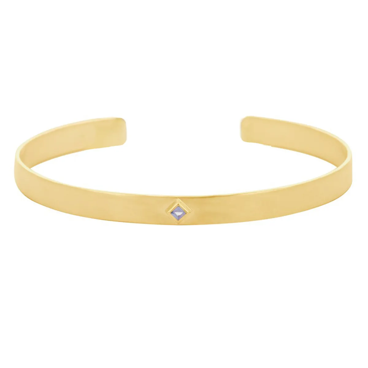 Tomfoolery Gold Plated Princess Cut Gemstone Cuff Discount