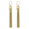 Tomfoolery Gold Plated Silver Chain Hook Drop Earrings Sale