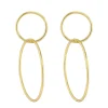 Tomfoolery Gold Plated Silver Drop Hoop Drop Stud Best