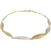 Tomfoolery Gold Plated Splatter Multi Leaf Necklace Sale