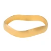 Tomfoolery Gold Plated Wide Wave Bangle Outlet
