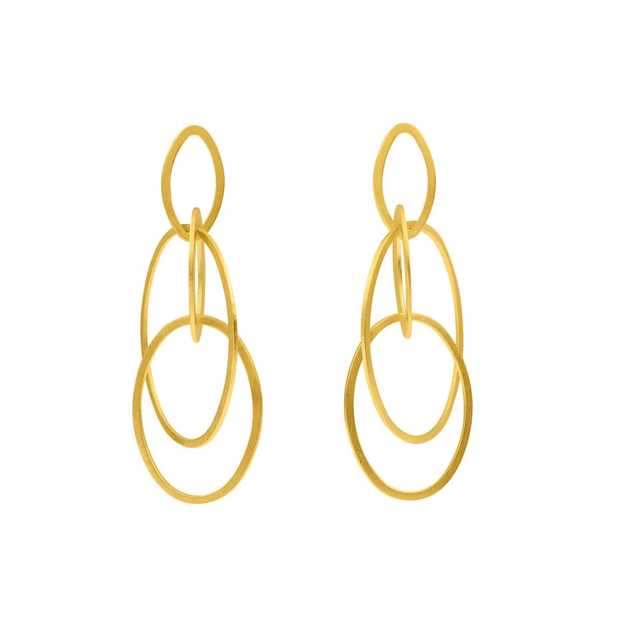 Tomfoolery Gold Quad Link Oval Drop Earrings Discount