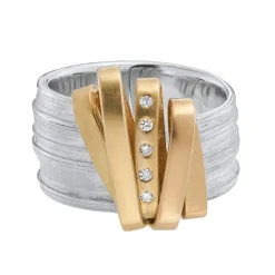 Tomfoolery Gold Ribbon Art Ring Discount