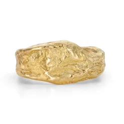 Tomfoolery Gold Rock Signet Ring Hot