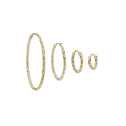 Tomfoolery Gold Round Engraved Hoop New