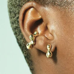 Tomfoolery Gold Sculptural Chamelle Stud Outlet