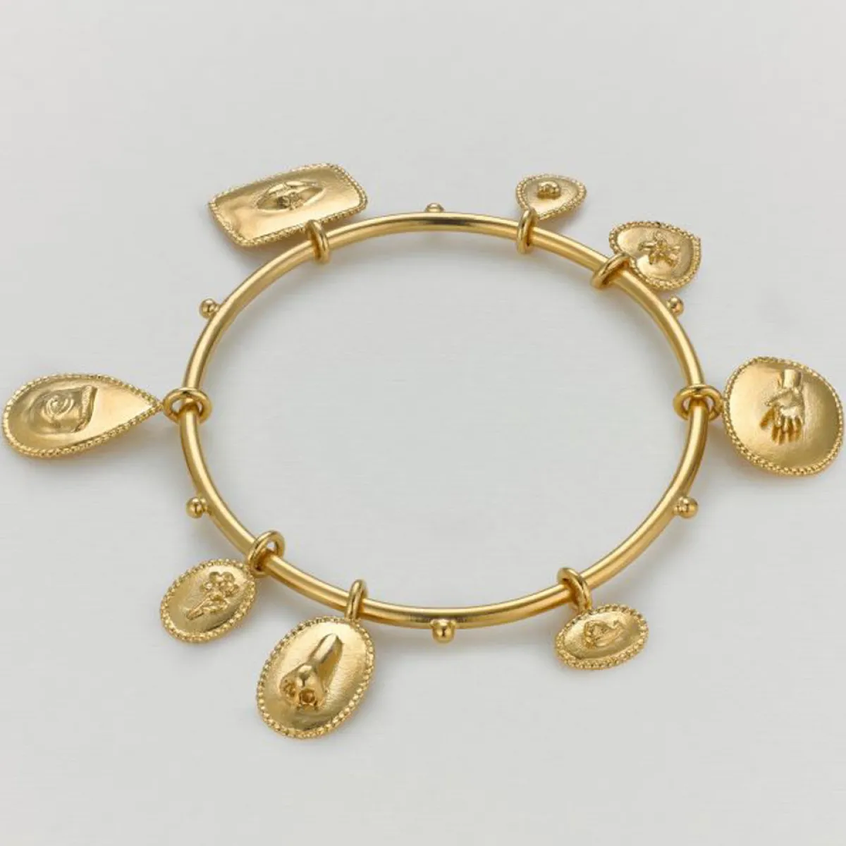 Tomfoolery Gold Sensory Devotion Large Charm Bangle Discount